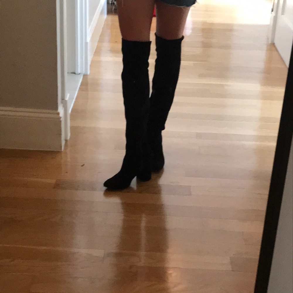 Host Pick ❤️ Cole Haan Black Suede Over the Knee Boots Size 7 - Picture 16 of 16